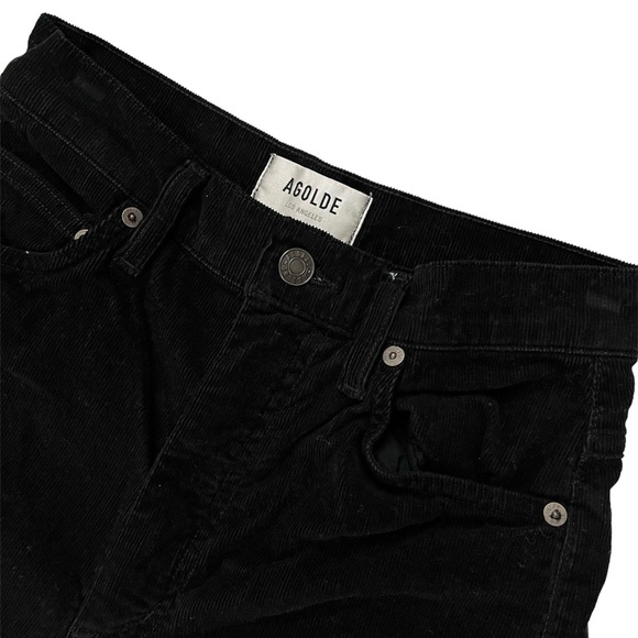 AGOLDE Black Pinch High Waist Straight Leg Corduroy Pants 25 - Picture 5 of 5